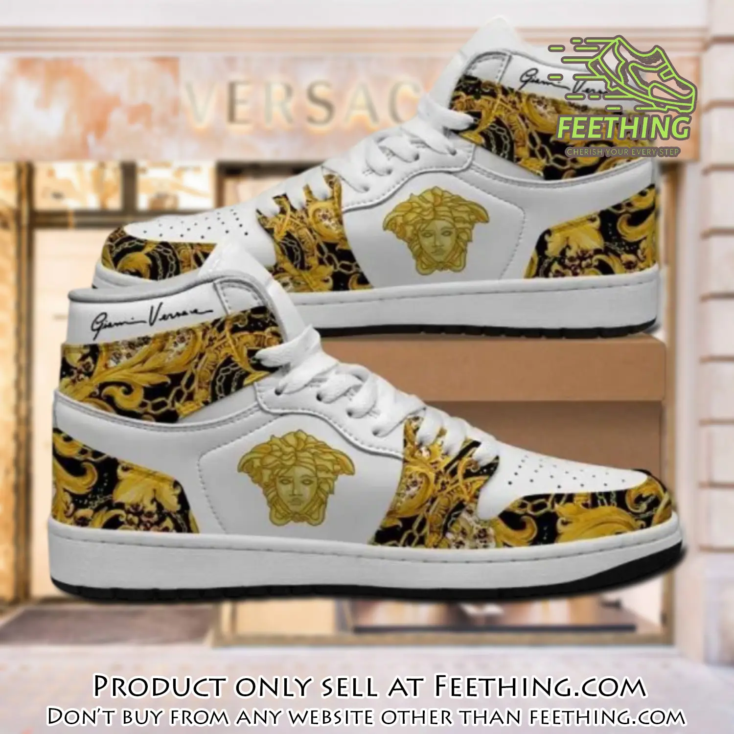 Gianni versace black white high air jordan sneakers shoes hot  gifts unisex ft2935551